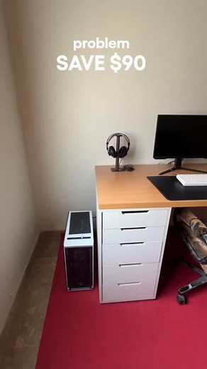 Anas Naeem | Graphic Designer on Instagram: "IKEA DRAWER DESK SETUP 🫰 #desksetup #setup #tech #room #deskspace #gamingsetup #designer #techgadgets #videoediting"