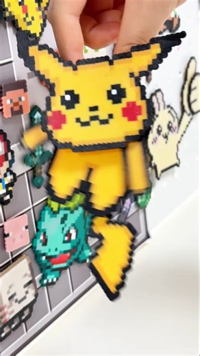 I used perlerbeads to make a three-dimensional animated Pikachu#pokemon#pikachu #perlerbeads #shorts