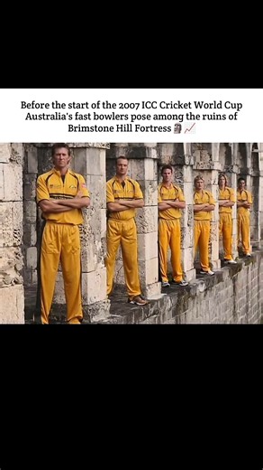 Before the start of the 2007 WC Aus fast bowlers pose among the ruins of Brimstone Hill Fortress🗿📈