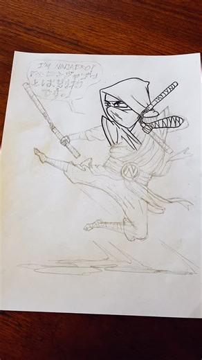 This is NinjaBro. The latest member of the Super Bros. Sketching Characters with my son on a Saturday afternoon. #characterconcept #superbros #cartoon | Damon Langlois