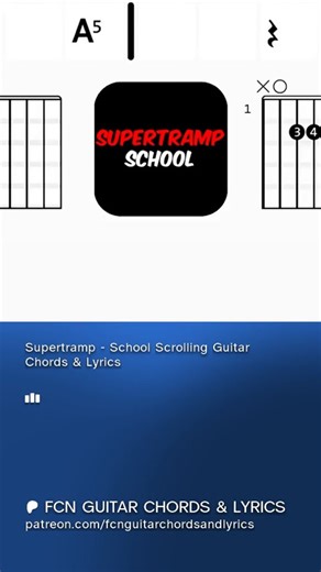 Supertramp - School | Scrolling Guitar Chords & Lyrics- #guitar #supertramp #cover #guitarlesson