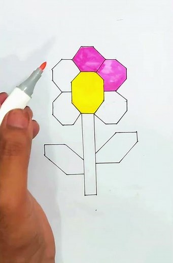 Simple & Beautiful Flower Drawing 🌸 | Easy Colorful Flower Art for Beginners 🎨