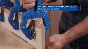 Kreg Edge Band Spring Clamp - One-Handed Edge Banding Clamp with Stretch Band - Non-Marring with Pivoting Jaws for Uniform Pressure Glue-Ups - For Cabinetry, Trim & More - Set of 4