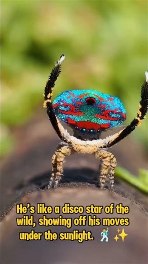 Nature’s Cutest Dancer: The Peacock Spider 🕷️#shorts #peacockspider#animalfacts #wildlife