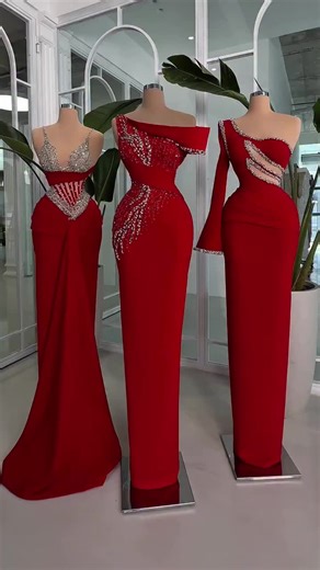 Share with a friend who would own the spotlight in these red corset gowns! To order, send us a DM at These striking red designs are crafted to command attention from every angle. Each gown features a sculpted corset bodice that defines the waist beautifully, flowing into a sleek, elongated silhouette that enhances the figure. The rich red tone adds drama and confidence, while the clean lines and refined structure create a powerful, elegant presence. Designed to flatter and captivate, these gowns
