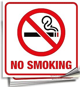 iSYFIX No Smoking Sticker Sign for Business – 4 Pack 6x6 Inch – Premium Self-Adhesive Vinyl, Laminated for Ultimate UV, Weather, Water & Fade Resistance, for Home, Office & Restaurants, Indoor/Outdoor