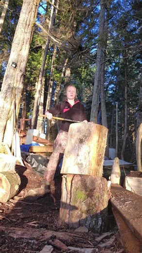 Haven't posted in a while. Here's some light firewood work for the day #portprotection #alaska #home #trending #fyp #foryoupage #offgrid #firewood