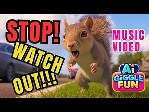 Can Sally Squirrel Safely Cross the Street?! 🐿️ Kids Safety Song 🛑👀