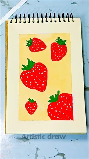 Beautiful strawberry painting tutorial 🎨🍓. #drawing #beautiful #painting #art #farjanadrawingacademy