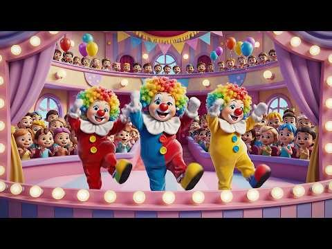 Three Little Puppet Clowns Giggle Giggle Giggle | Funny Puppet Song & Kids Nursery Rhymes
