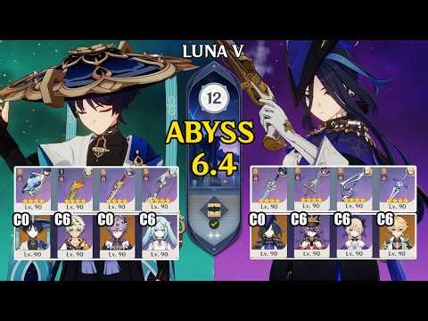 C0 Wanderer Double Pyro & C0 Clorinde Overload | Spiral Abyss 6.4 Luna 5 | Genshin Impact 【原神】
