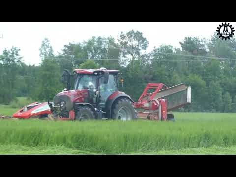 CASE Maxum 150 mows grass with PÖTTINGER mowers