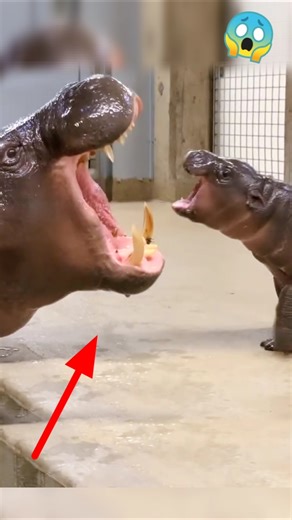 জলহস্তীর ভয়! ডুবে যাবে বাচ্চা? 😱 Why Baby Hippos Fear Deep Water! 🦛🚫 #shorts #facts #hippo