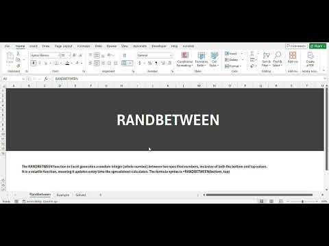 How to use Randbetween function in Excel