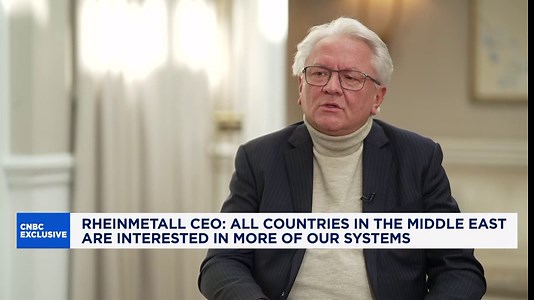 Rheinmetall CEO: Europe, U.S., Middle East stockpiles 'nearly empty'