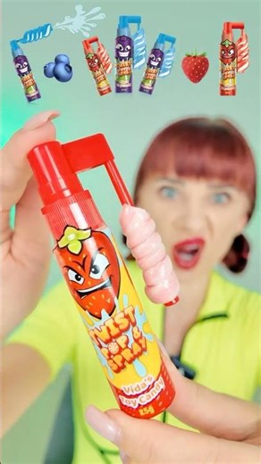 ASMR Red and Blue Spray Lollipop #mukbang #asmr