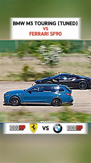 🔥 SF90 Got COOKED By A BMW Wagon 💀 #bmw #bmwm3touring