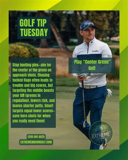 Tired of blowing up your score chasing pins? Stick to the center, hit more greens, and watch your game level up fast. Ready for smarter golf? Book your next round at Extreme IG and play to win! | Extreme Indoor Golf