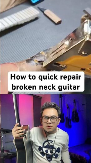 How to quick repair broken neck guitar
