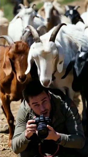 goats attack human 😯