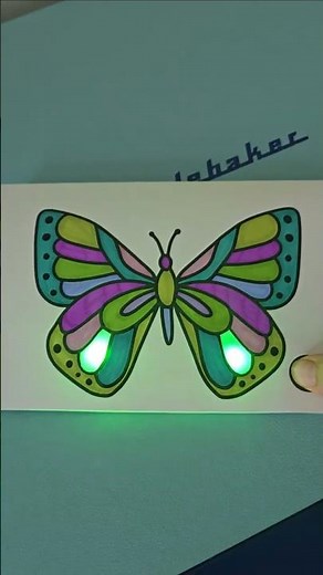 🦋 paper circuit card with LED light