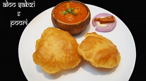 Aloo Sabzi & Poori Recipe – Dhaba Style !!