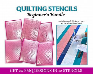 FMQ Quilting Stencils Beginner's Bundle: 20 Pattern Templates - Etsy