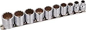 3/8" Drive 10 Piece Socket Set - 12 Point