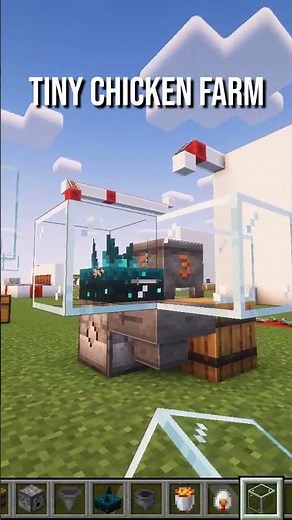 Compact Chicken Farm Tutorial #minecraft #minecraftshorts #minecrafttutorial #redstone #gaming