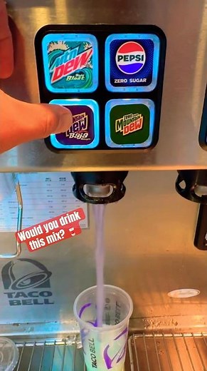 Mixing Mountain Dew Baja Blast + Baja Midnight + Original + Pepsi Zero Sugar | Soda Fountain Machine
