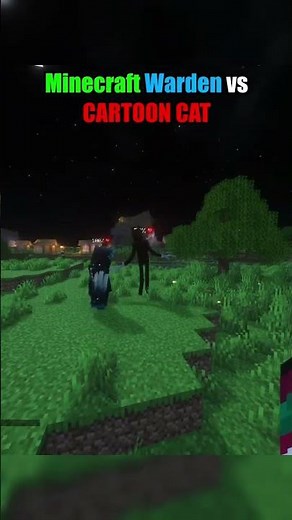 Minecraft Warden vs Cartoon Cat