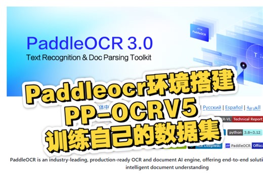PaddleOCR训练之环境搭建-数据集标注-训练自己的数据集-推理合集（PP-OCRv5）