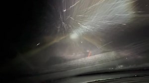 Hail core punch in Dominator 3 near Maysville, Oklahoma with some sporadic golf balls. Baseball size hail hammered areas like Mustang just west of OKC | Reed Timmer Extreme Meteorologist