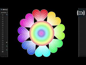 Flower with Heart-Shaped Petals | Python Turtle beautiful graphics 33 | Latest graphics 2024 | New