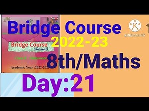 8th||Mathematics||Bridge Course||2022-23 ||Day:21th||English & SemiEnglish||Maths, Class 8,Day:21