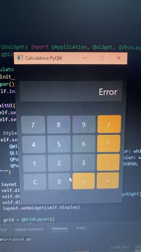Calculatrice PYQT6
