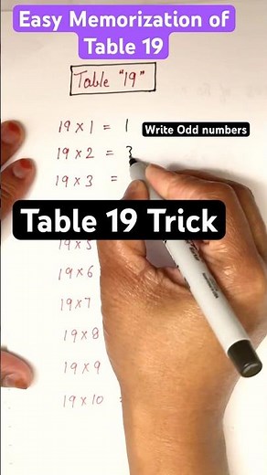 Table 19 Trick|| How to memorize table 19 easily|| Cool math Hack
