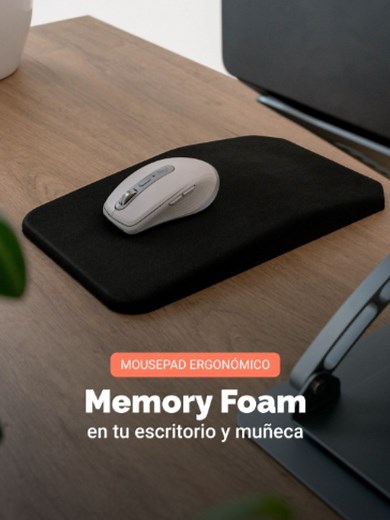 Mousepad ergonómico de memory foam que alivia la muñeca