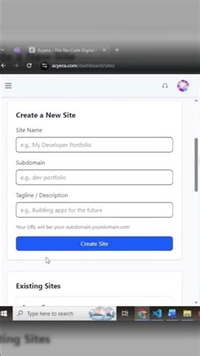Build a Website in Minutes – The No-Code Acyera Demo #shorts #NoCode, #WebsiteBuilder