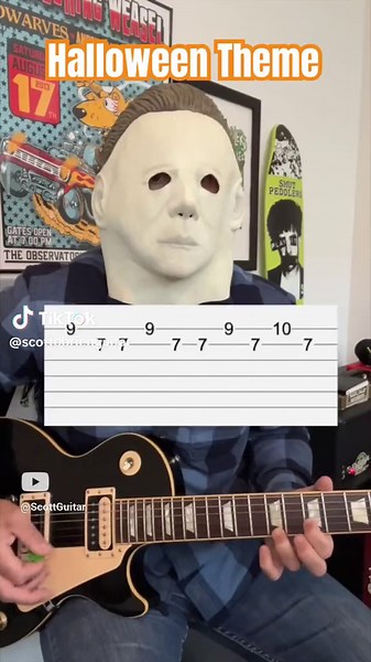 Halloween Michael Myers Theme Guitar Lesson Tutorial #guitar #guitartok #halloween #michaelmyers