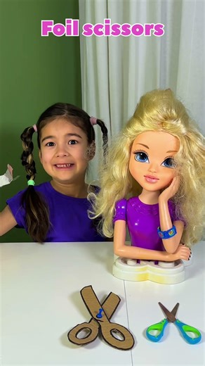 Testing Scissors! ✂️ Can They Cut Doll Hair? #shorts #fun