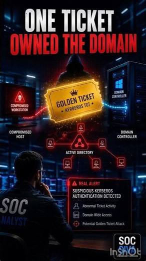 🚨 Golden Ticket Attack Explained | How Hackers Own Active Directory