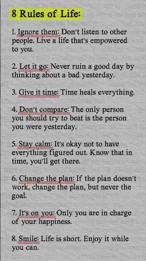 8 Rules to Live By (Rule #4 Will Set You Free)