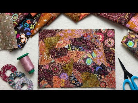 Creative Journal | Fabric Scraps into Gorgeous Textile Art | Free Motion Embroidery | Fabric Collage