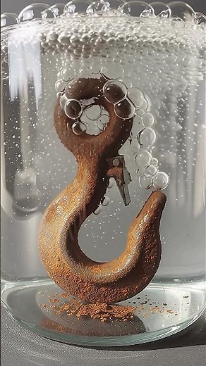 Rust Removal with Acid on Steel Hook #shorts