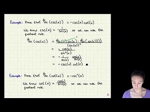 Trig Function Derivatives