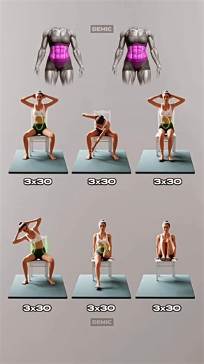 Women Fitness Coach | 🪑🔥 6 Seated Exercises to Tone Your Abs at Home No equipment, no jumping – just a chair! This seated abs workout activates your core while... | Instagram