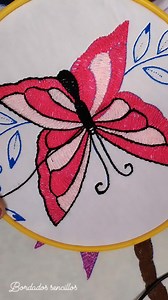 Haciendo delineado a mi mariposa 🩷 | Bordados sencillos