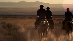 Cowboys Riding Off Into Sunset Towards Stock Footage Video (100% Royalty-free) 11965361 | Shutterstock