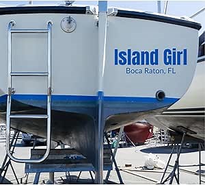 Custom Boat Vinyl Decal Sticker - Single Color Custom Vinyl Decal Featuring Your Vessel Name and Hailing Port - Perfect for Your Boat or Luxury Watercraft - Select Your Size & Color